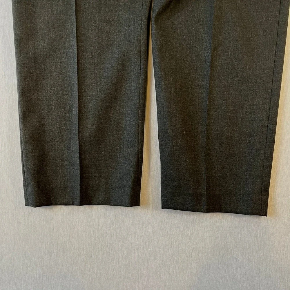 VTG Lands End Mens 38 (Fit 37x30.5) 100% Wool Pleated Dress Pants Charcoal USA